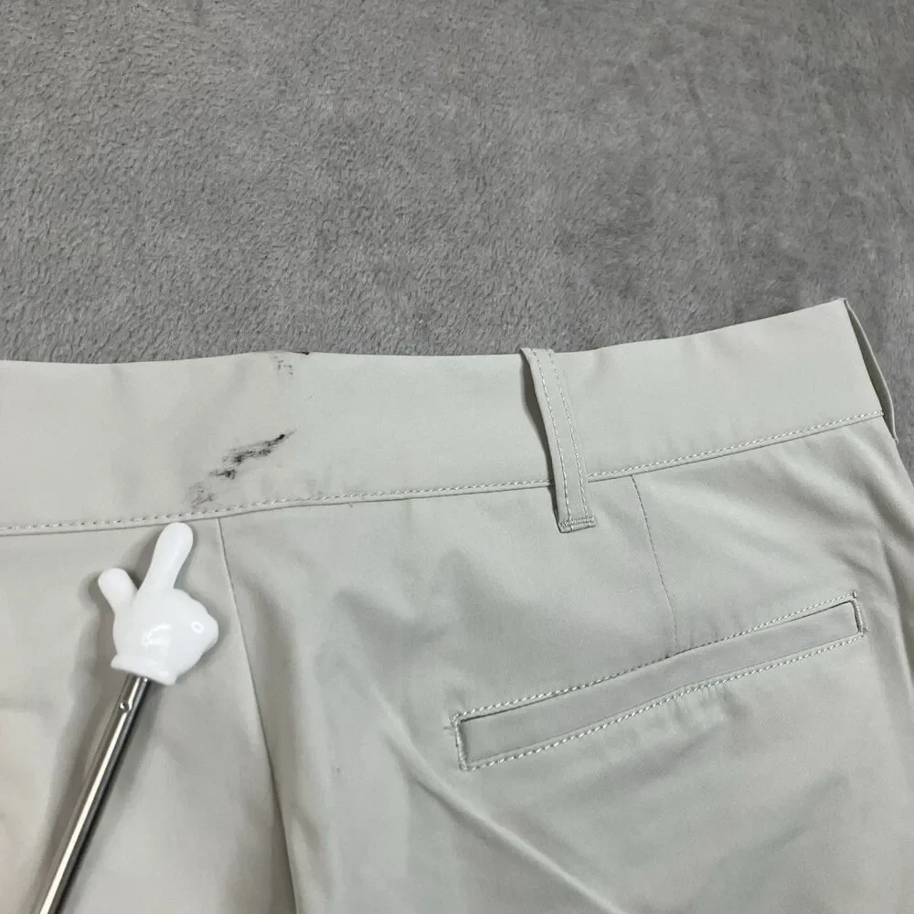 J Crew‎ Tech Shorts Mens 34 Beige Stretch 7 Inseam Dust Water Resistant AL095